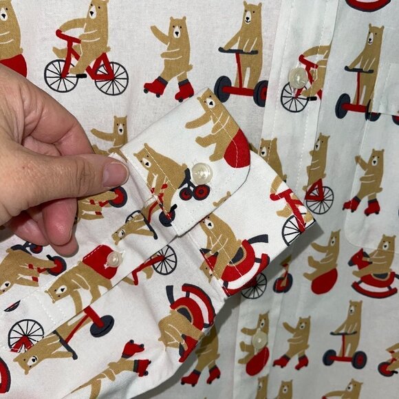 The Sharkey’s Gallery Button Up Shirt Mens Size XL Pure Cotton Circus Bear Print - Picture 7 of 10